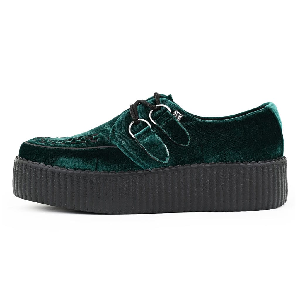 TUK Shoes Viva High Creeper Emerald Velvet