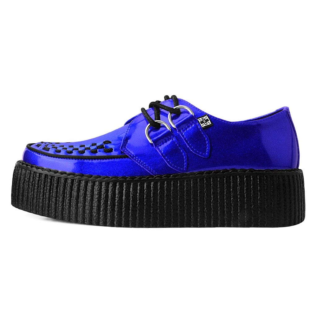 TUK Shoes Viva High Creeper Blue Glitter