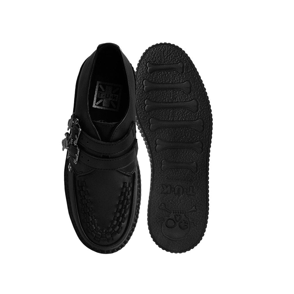 TUK Shoes Viva High Creeper Black 2 Strap Skull TUKskin™