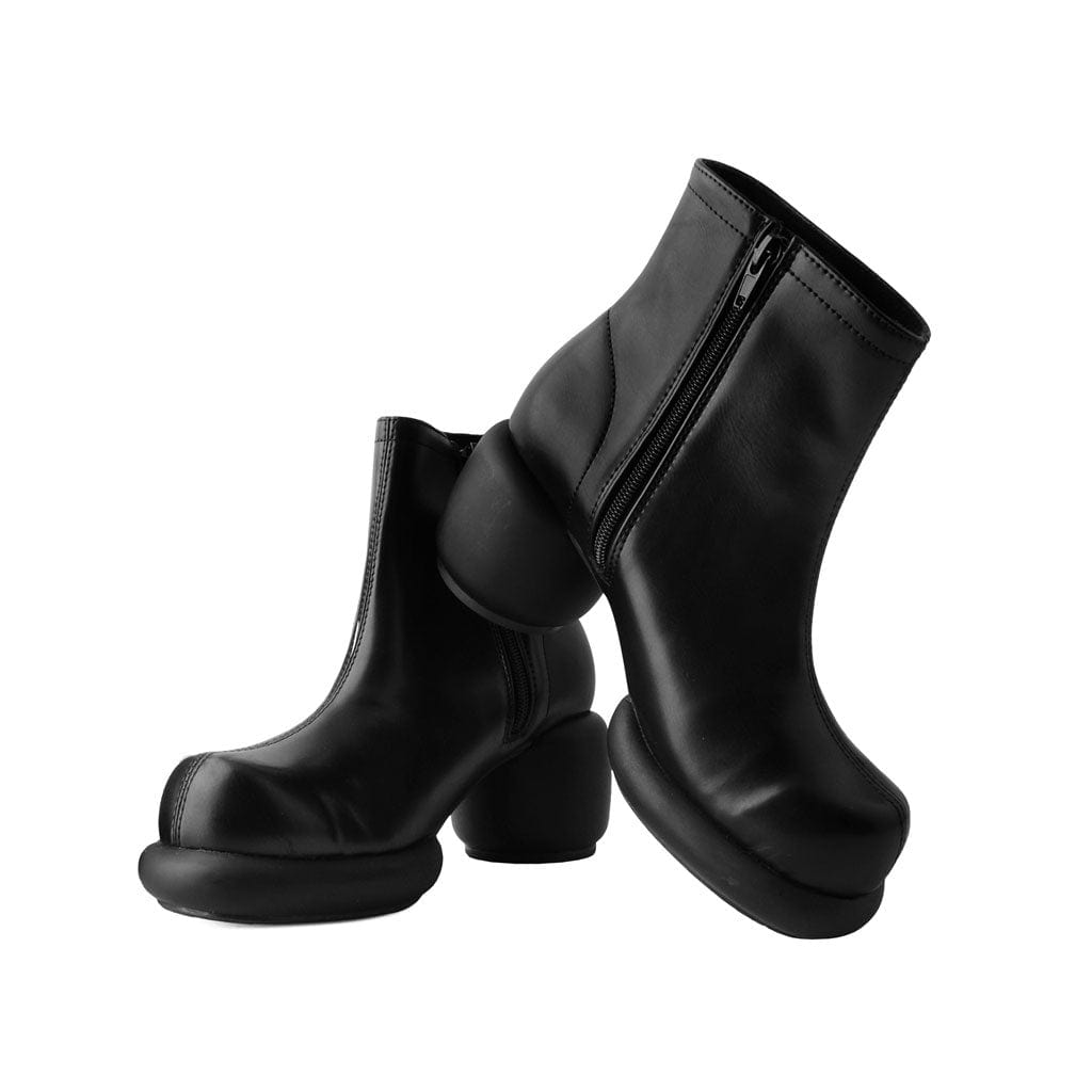 TUK Shoes Bubble Heal 2 Zip Boot Black Vegan Leather