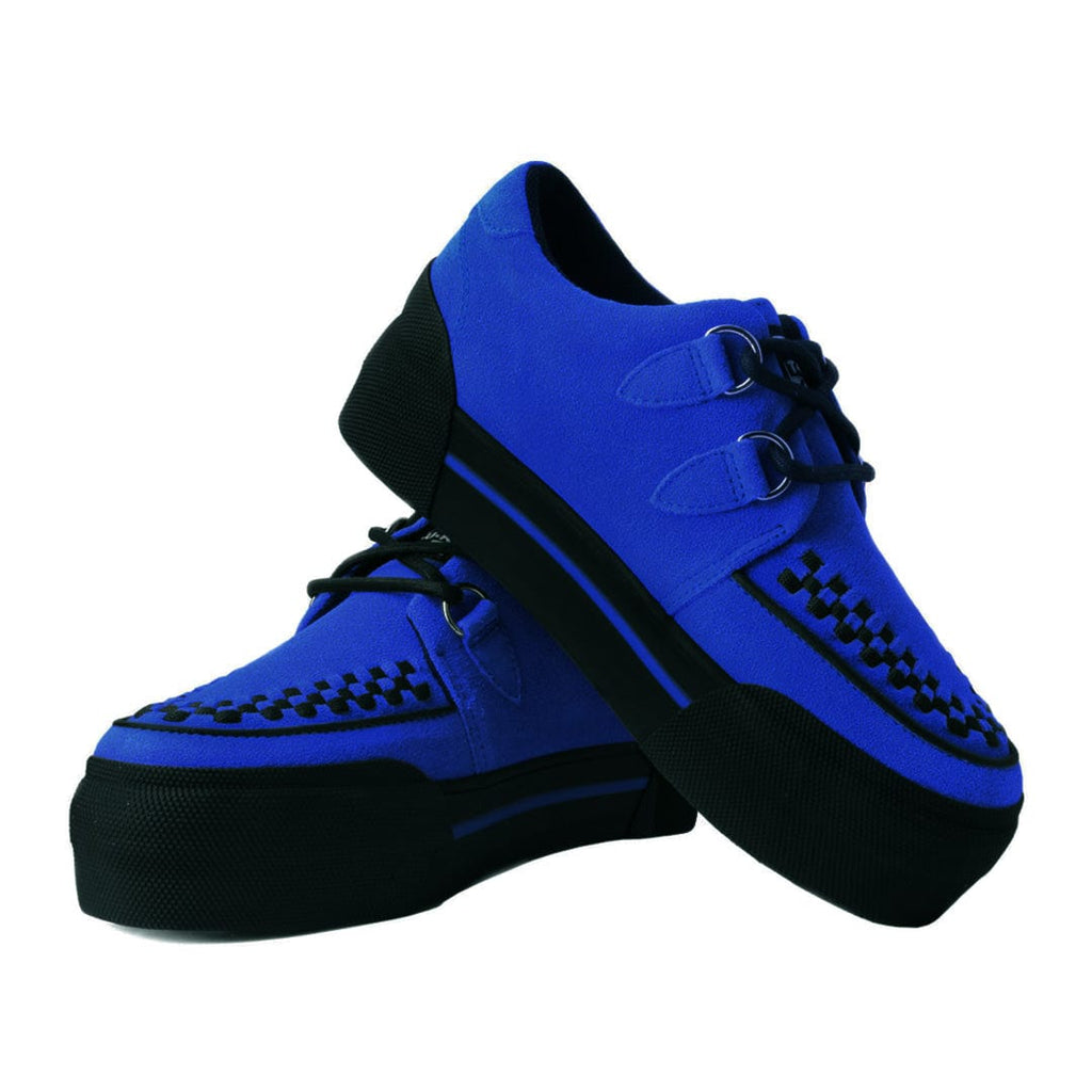 TUK Shoes Creeper Sneaker Stacked Blue Suede