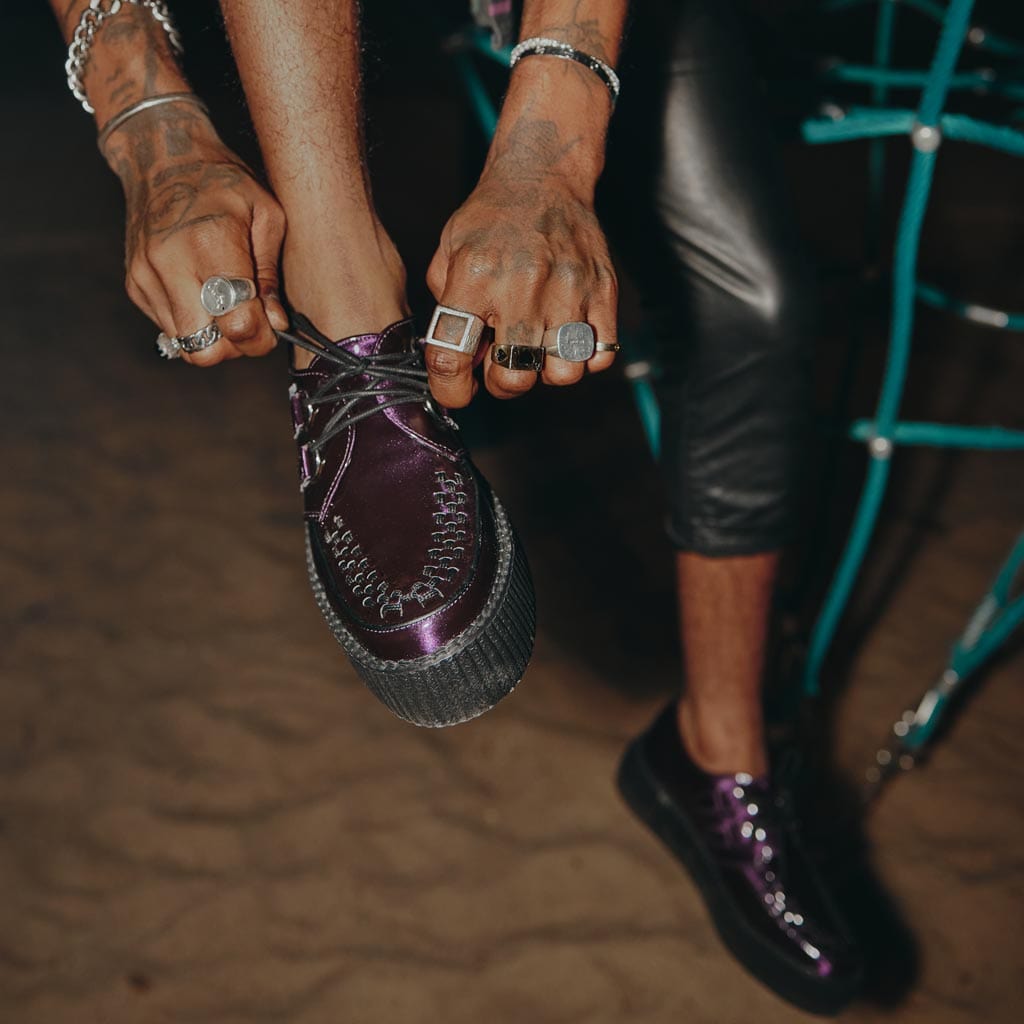 TUK Shoes Viva High Creeper Purple Metallic