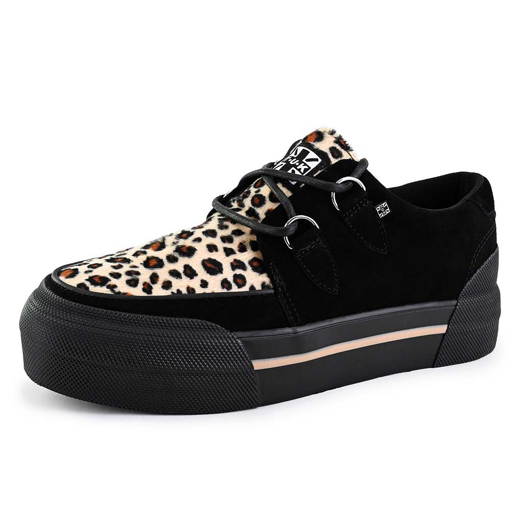 Tuk Shoes Suede Platform Sneakers Creeper Sneaker Stacked Leopard