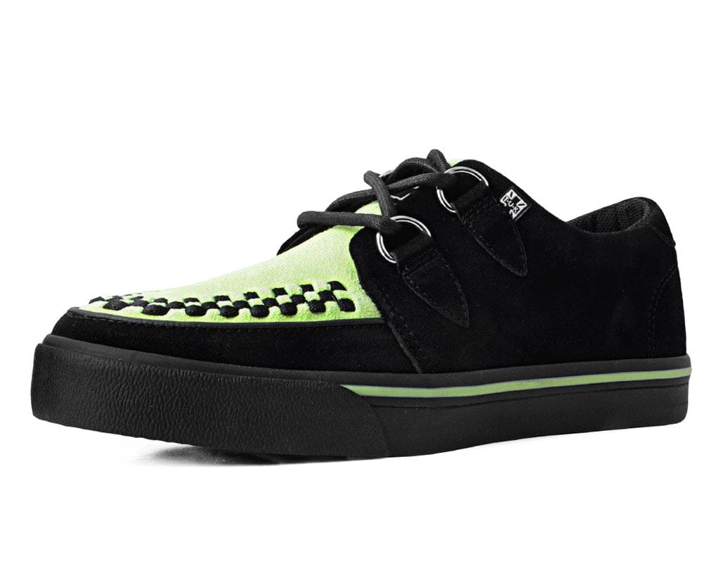 TUK Shoes Creeper Sneaker Lime Green & Black Suede