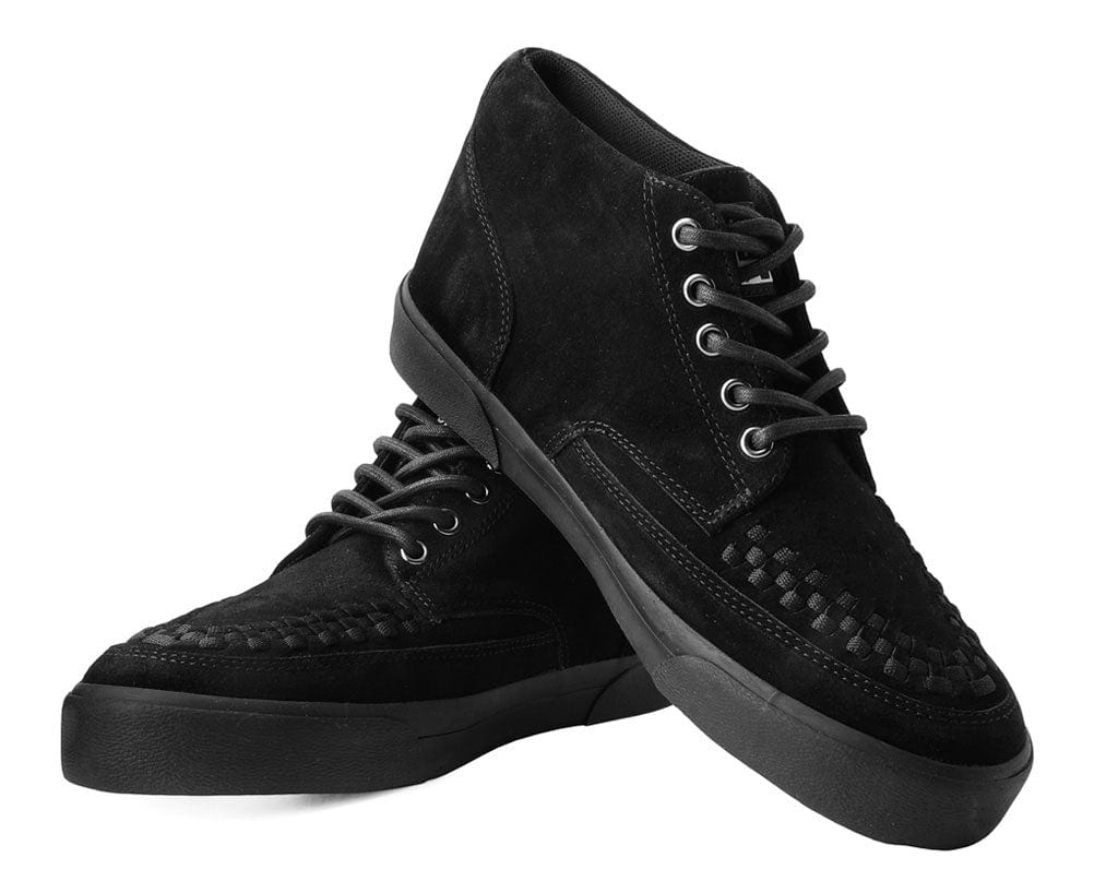 TUK Shoes Creeper Sneaker Mid Top Black Suede