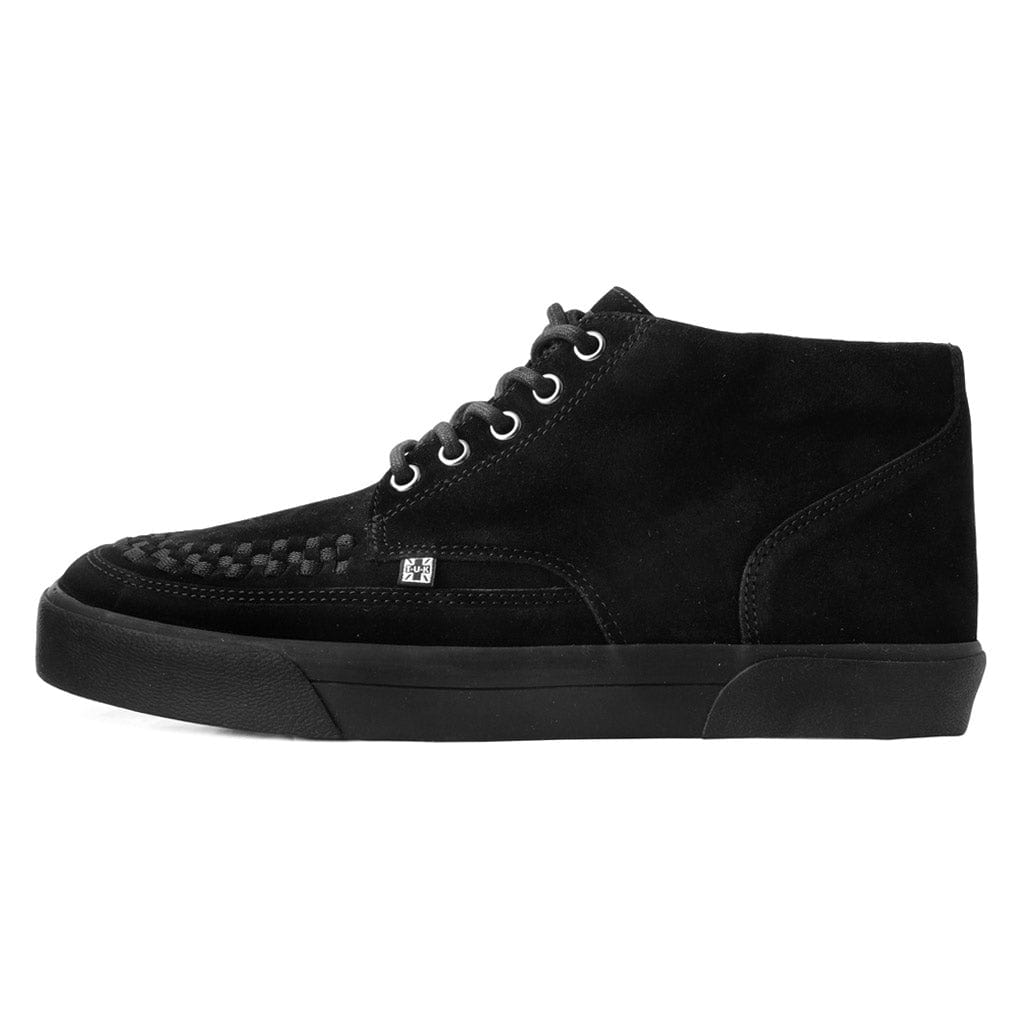 TUK Shoes Creeper Sneaker Mid Top Black Suede