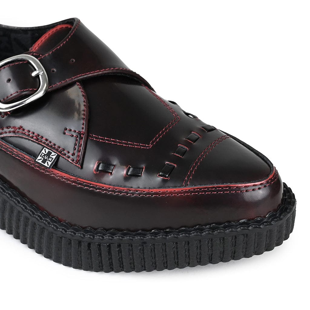 TUK Shoes Pointed Creeper Burgundy Rub Off Leather