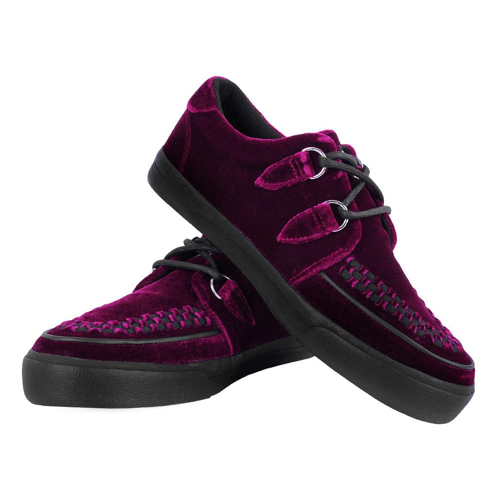 TUK Shoes Creeper Sneaker Burgundy Velvet