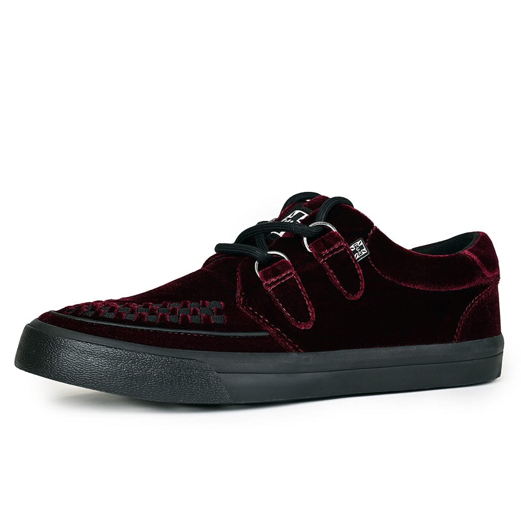 TUK Shoes Creeper Sneaker Burgundy Velvet