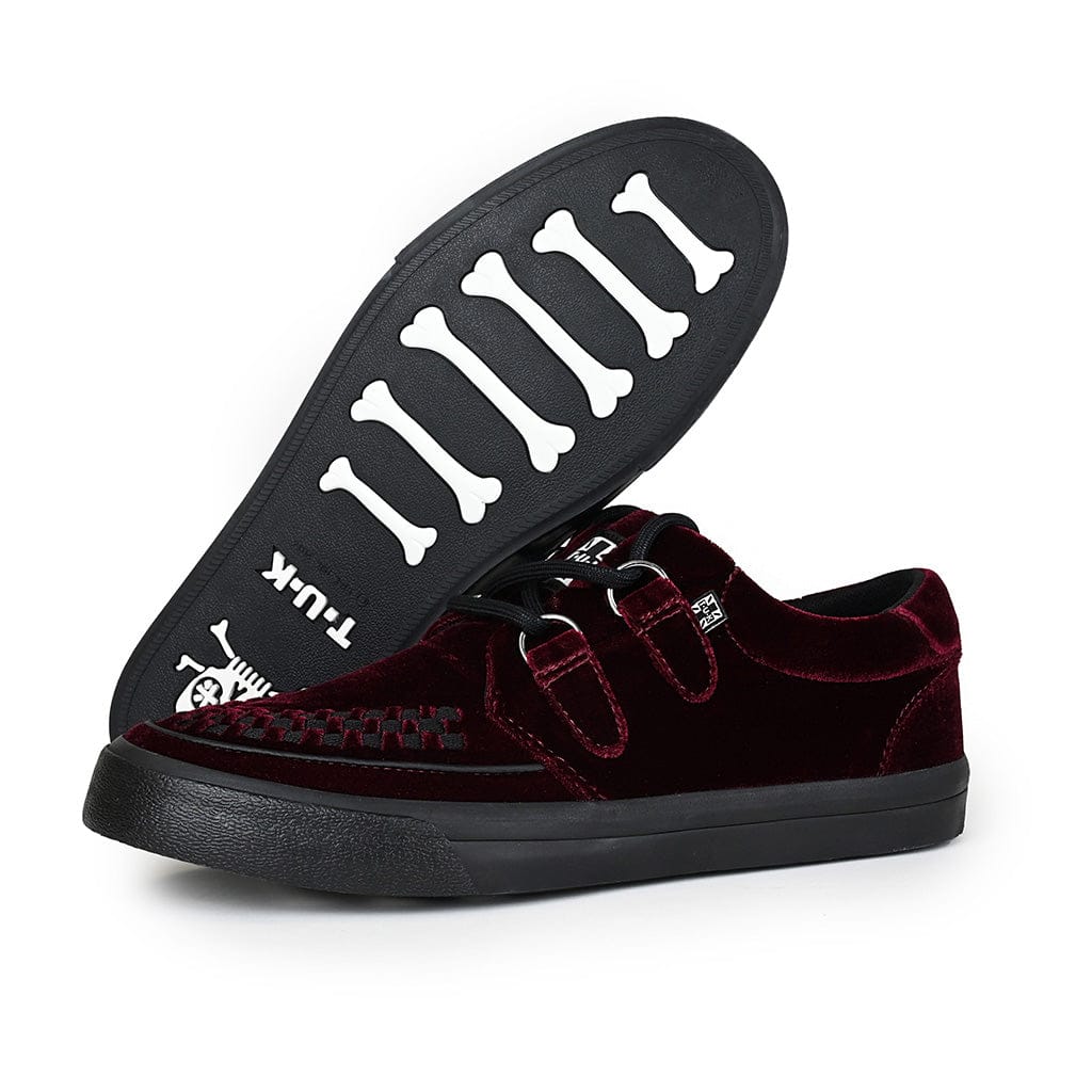 TUK Shoes Creeper Sneaker Burgundy Velvet