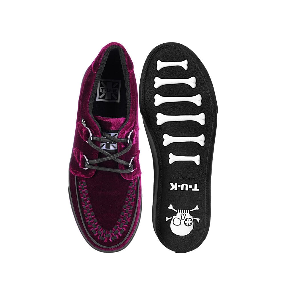 TUK Shoes Creeper Sneaker Burgundy Velvet