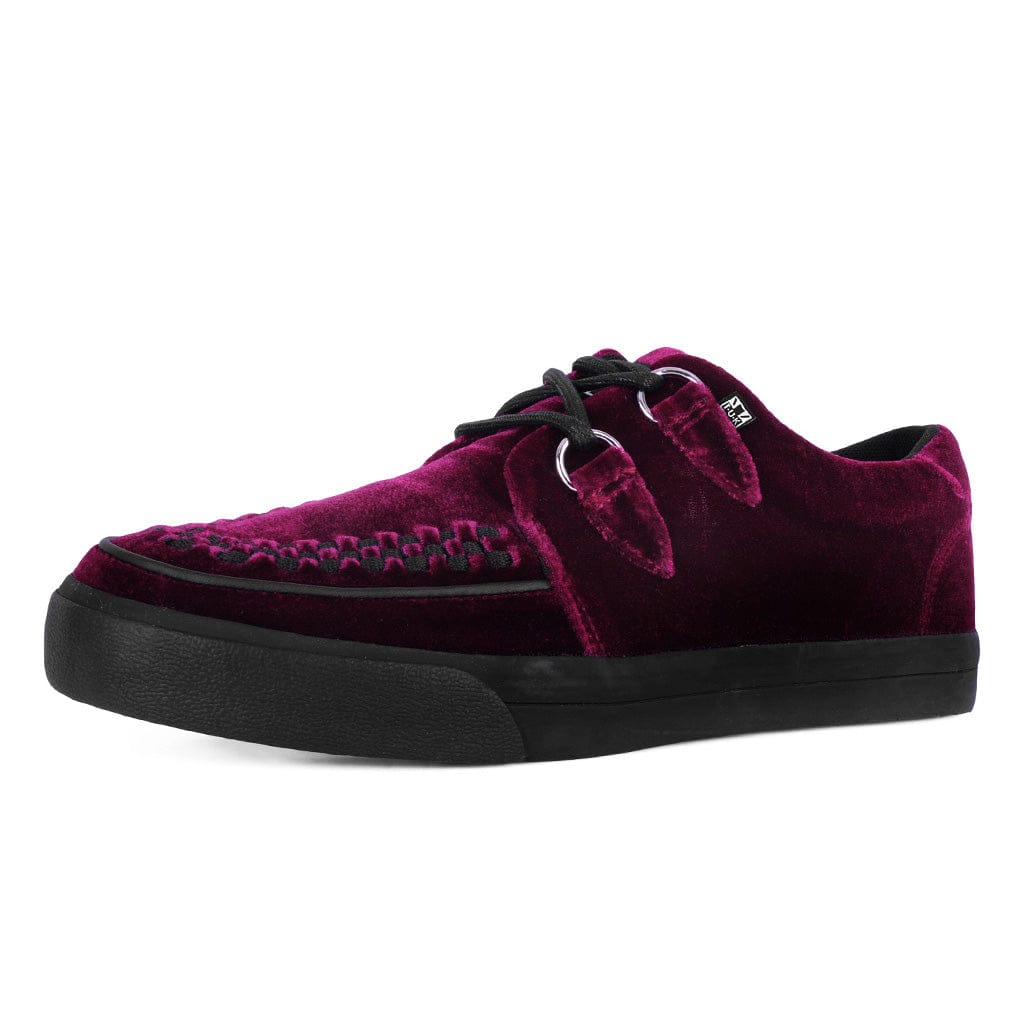TUK Shoes Creeper Sneaker Burgundy Velvet