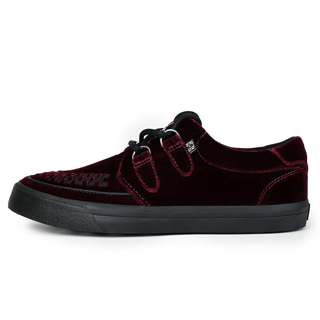 TUK Shoes Creeper Sneaker Burgundy Velvet