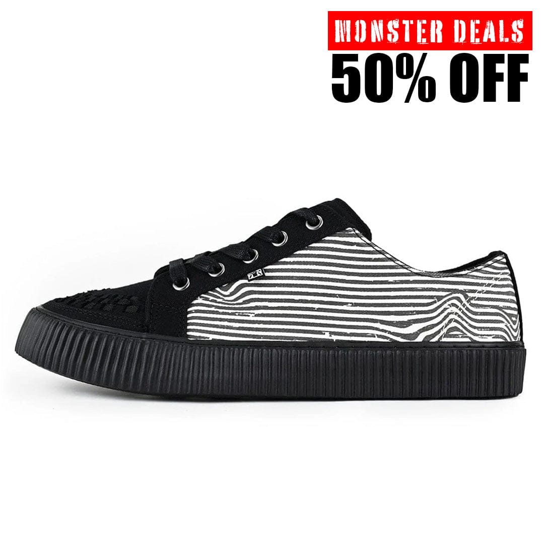 TUK Shoes Ribbed Sole Sneaker Black & White Canvas