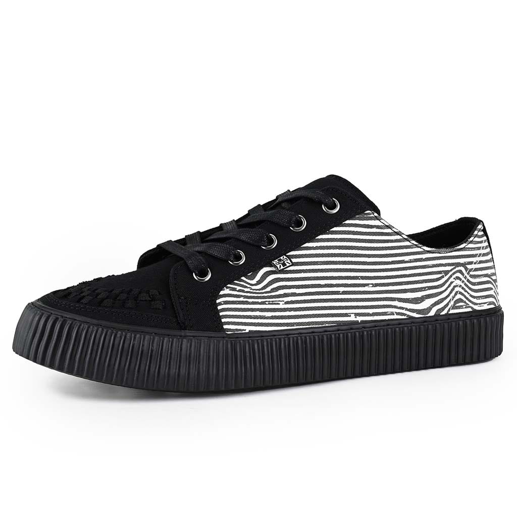 TUK Shoes Ribbed Sole Sneaker Black & White Suede