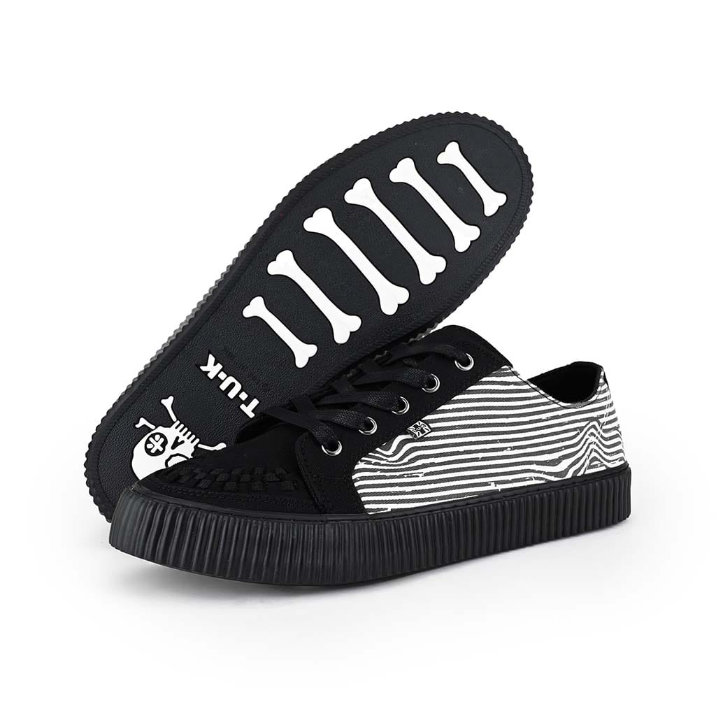 TUK Shoes Ribbed Sole Sneaker Black & White Suede