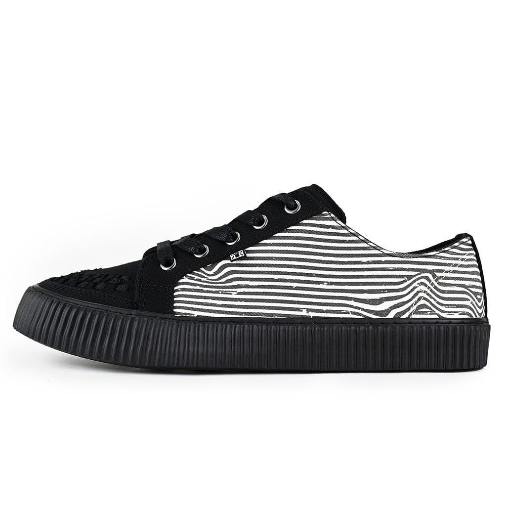 TUK Shoes Ribbed Sole Sneaker Black & White Suede