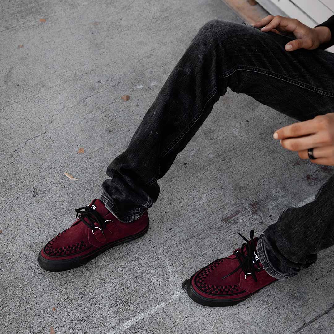 TUK Shoes Creeper Sneaker Burgundy Suede