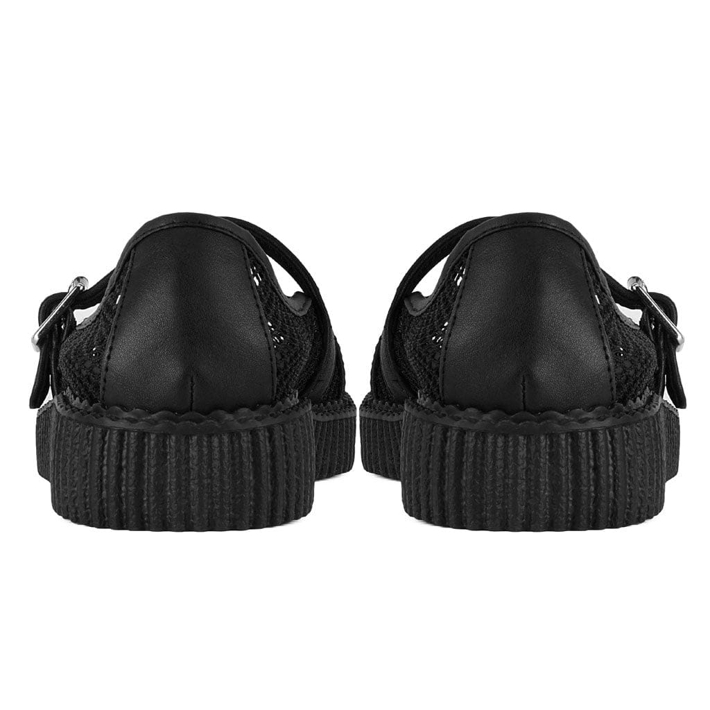TUK Shoes Pointed Mary Jane Creeper Black Vegan Lace