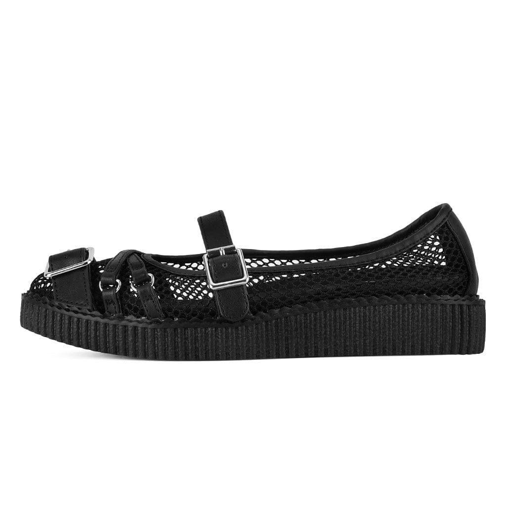 TUK Shoes Pointed Mary Jane Creeper Black Vegan Lace