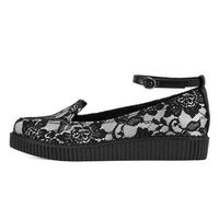 Ballet Creeper Ankle Strap Black/White Lace