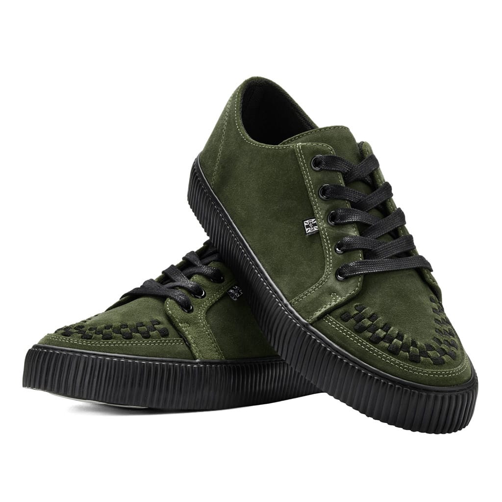 TUK Shoes Ribbed Sole Sneaker Olive Suede