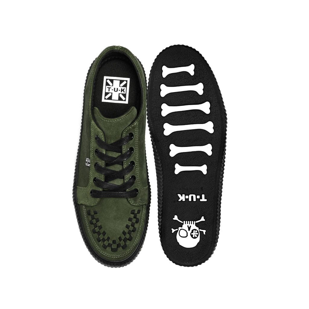 TUK Shoes Ribbed Sole Sneaker Olive Suede