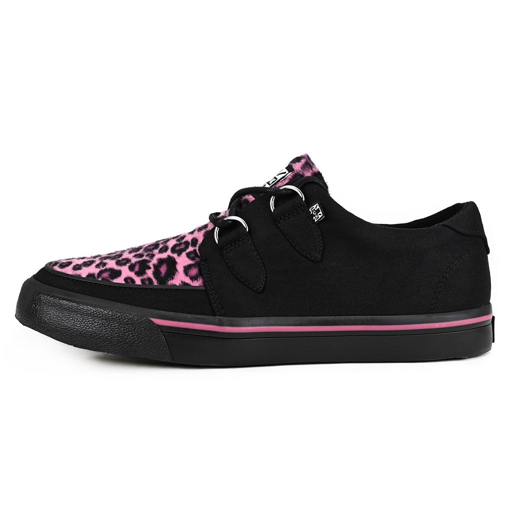 Pink Leopard Canvas Creeper Sneaker Shoes - Main Image