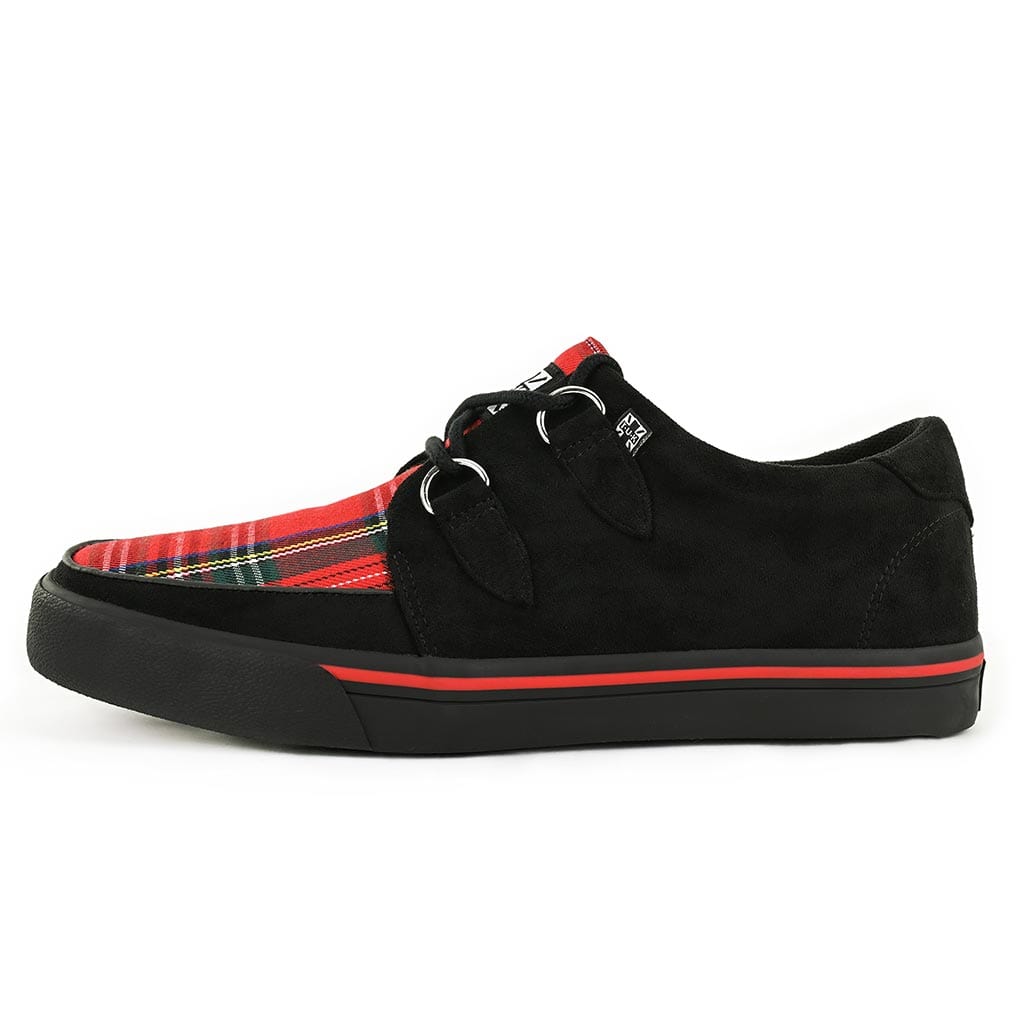 Creeper Sneaker Black Tartan Suede Vegan Shoe Shoes
