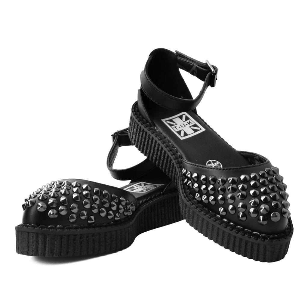 TUK Shoes Black TUKskin™ Pointed Stud Ballet Sandal
