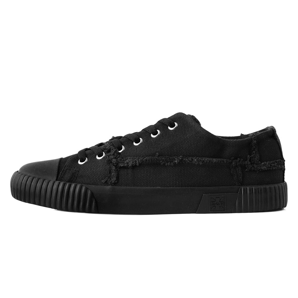 TUK Shoes Rubber Toe Sneaker Rough Cut Black Canvas
