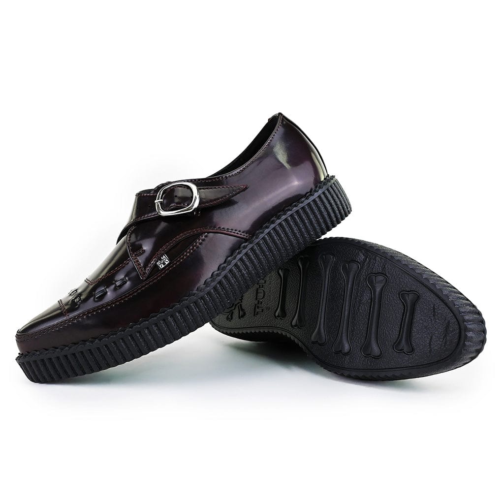 TUK Shoes Pointed Creeper Monk Buckle Burgundy TUKskin™