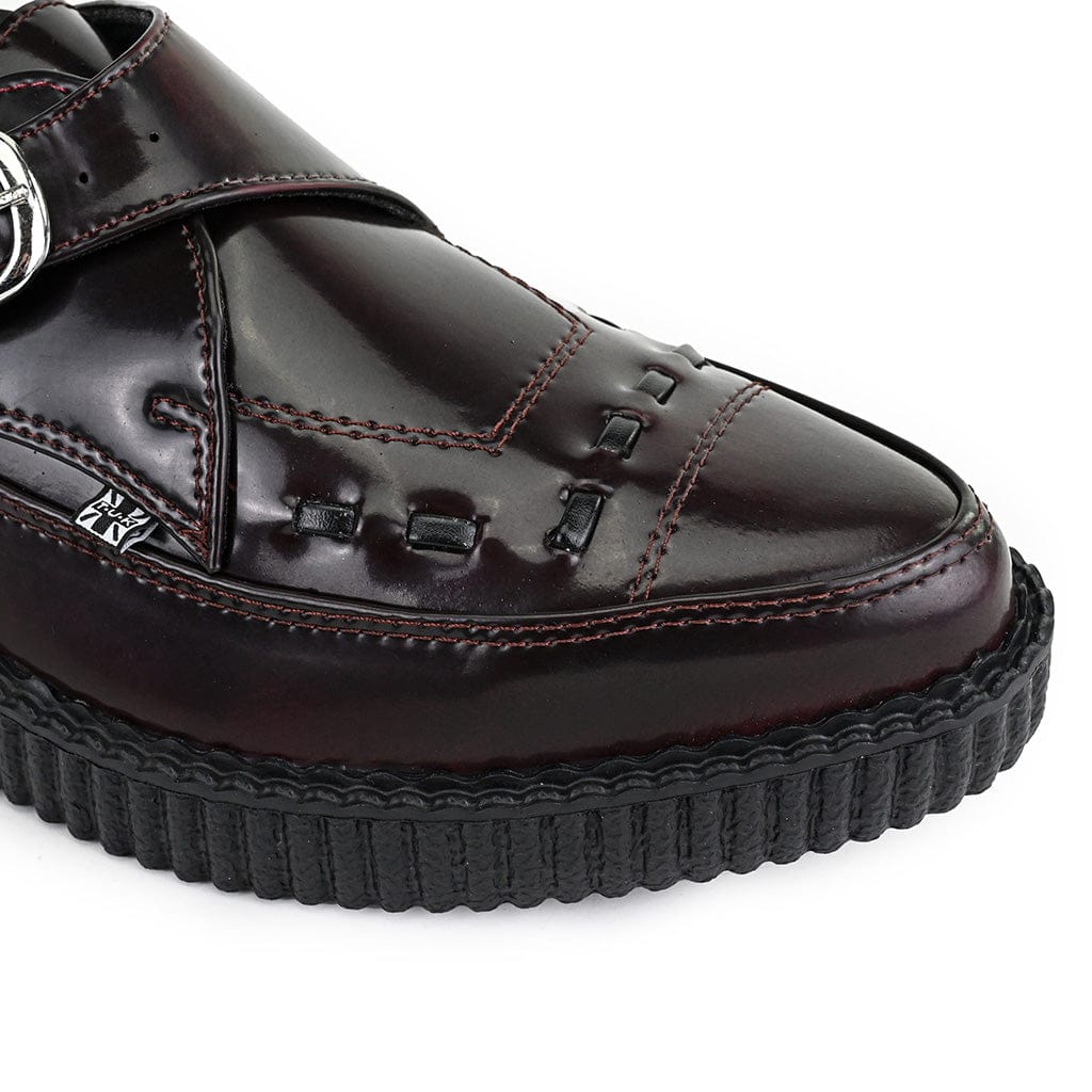 TUK Shoes Pointed Creeper Monk Buckle Burgundy TUKskin™
