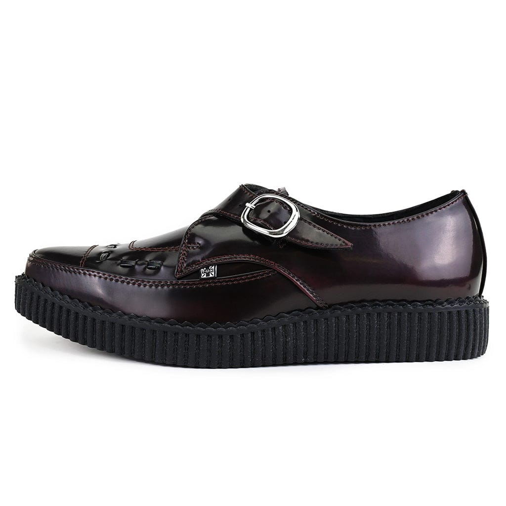 TUK Shoes Pointed Creeper Monk Buckle Burgundy TUKskin™