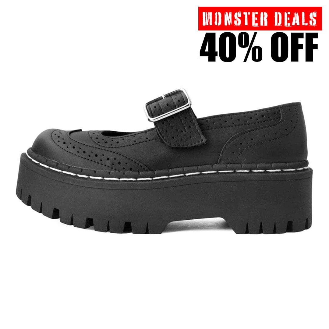 TUK Shoes Double Decker Mary Jane Black Vegan TUKskin™
