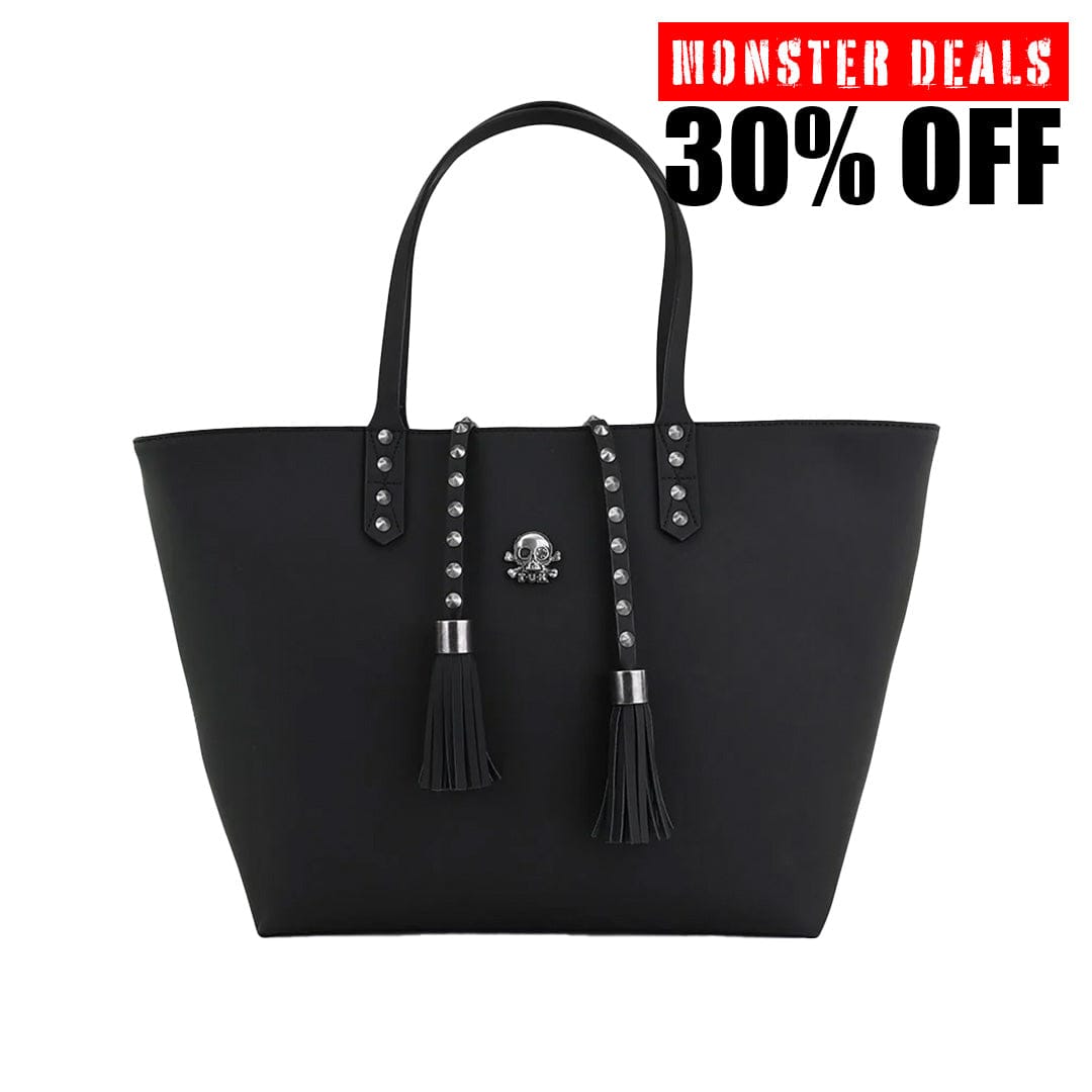TUK Shoes Black Tassel Tote Bag