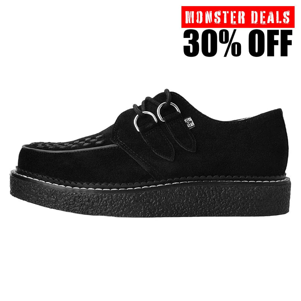 TUK Shoes 1970 Original Creeper Black Suede & White Stitch