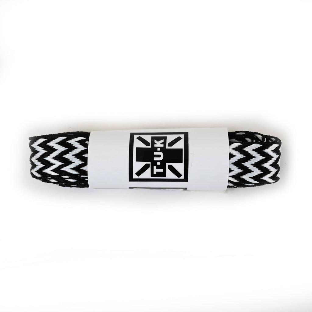 TUK Shoes 75cm Black and White Phat Flat Laces