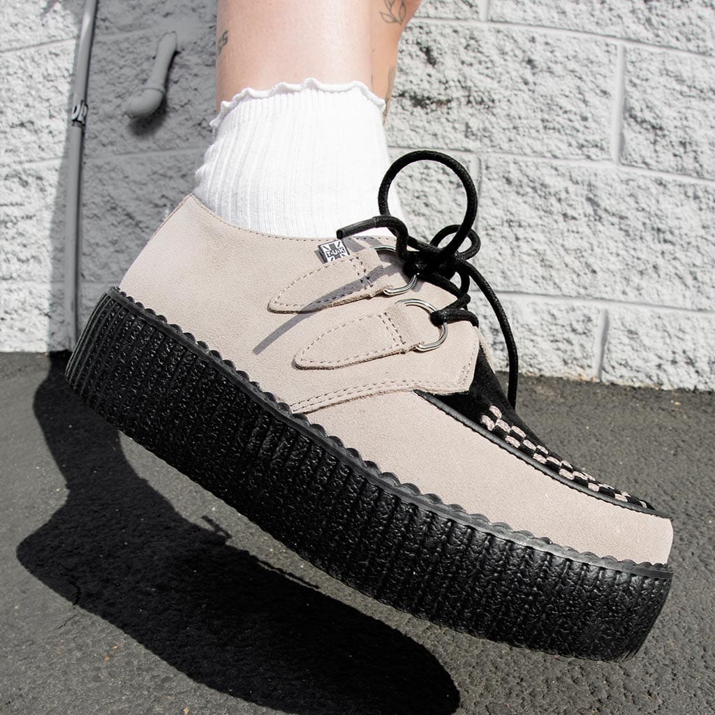 TUK Shoes Viva High Creeper Taupe Suede