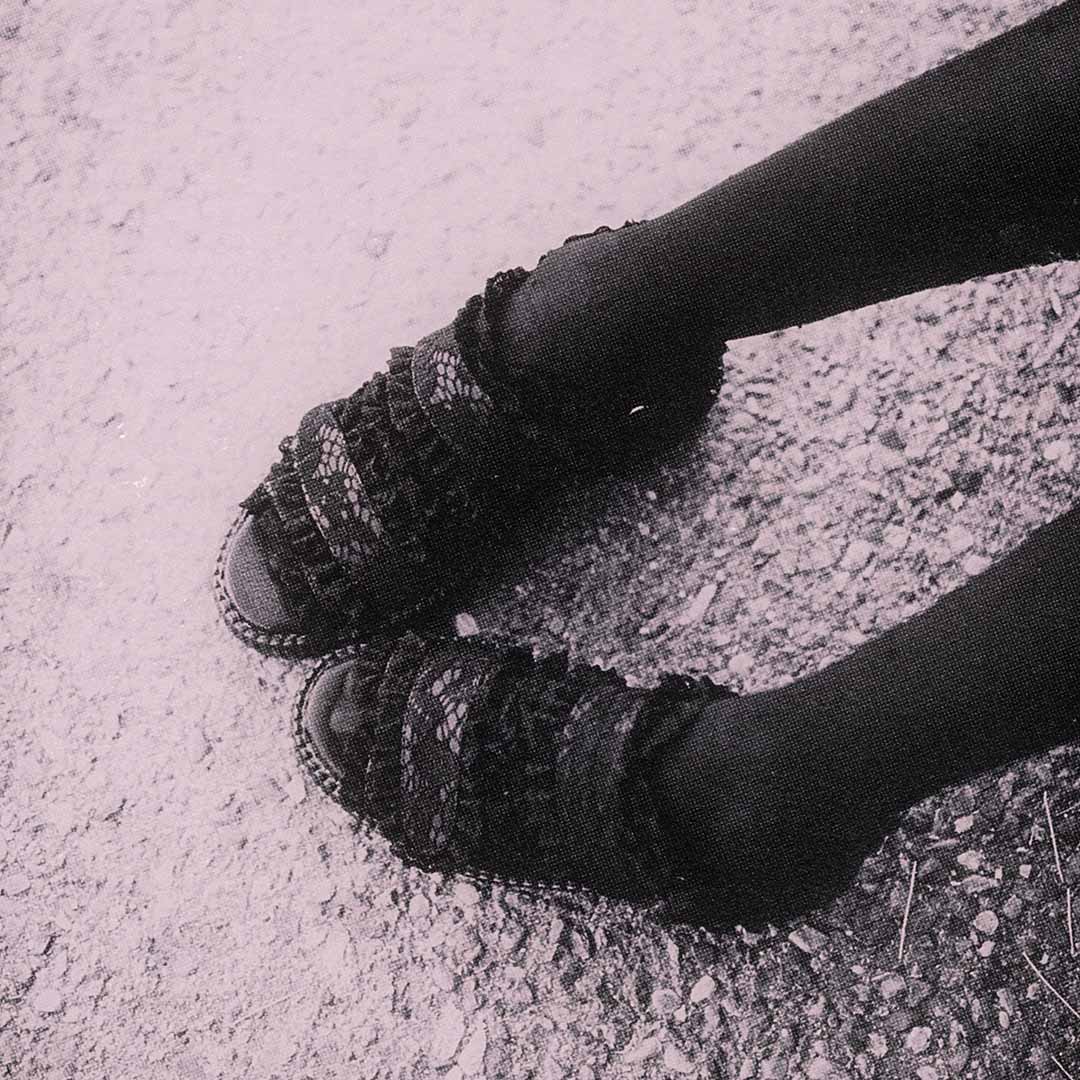TUK Shoes Viva High Sandal Black Gothic Lace