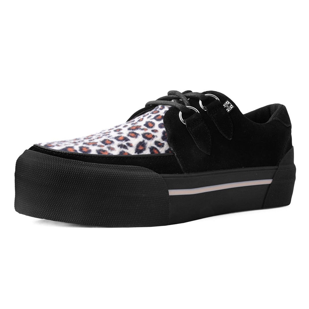 TUK Shoes Creeper Sneaker Stacked Leopard Suede