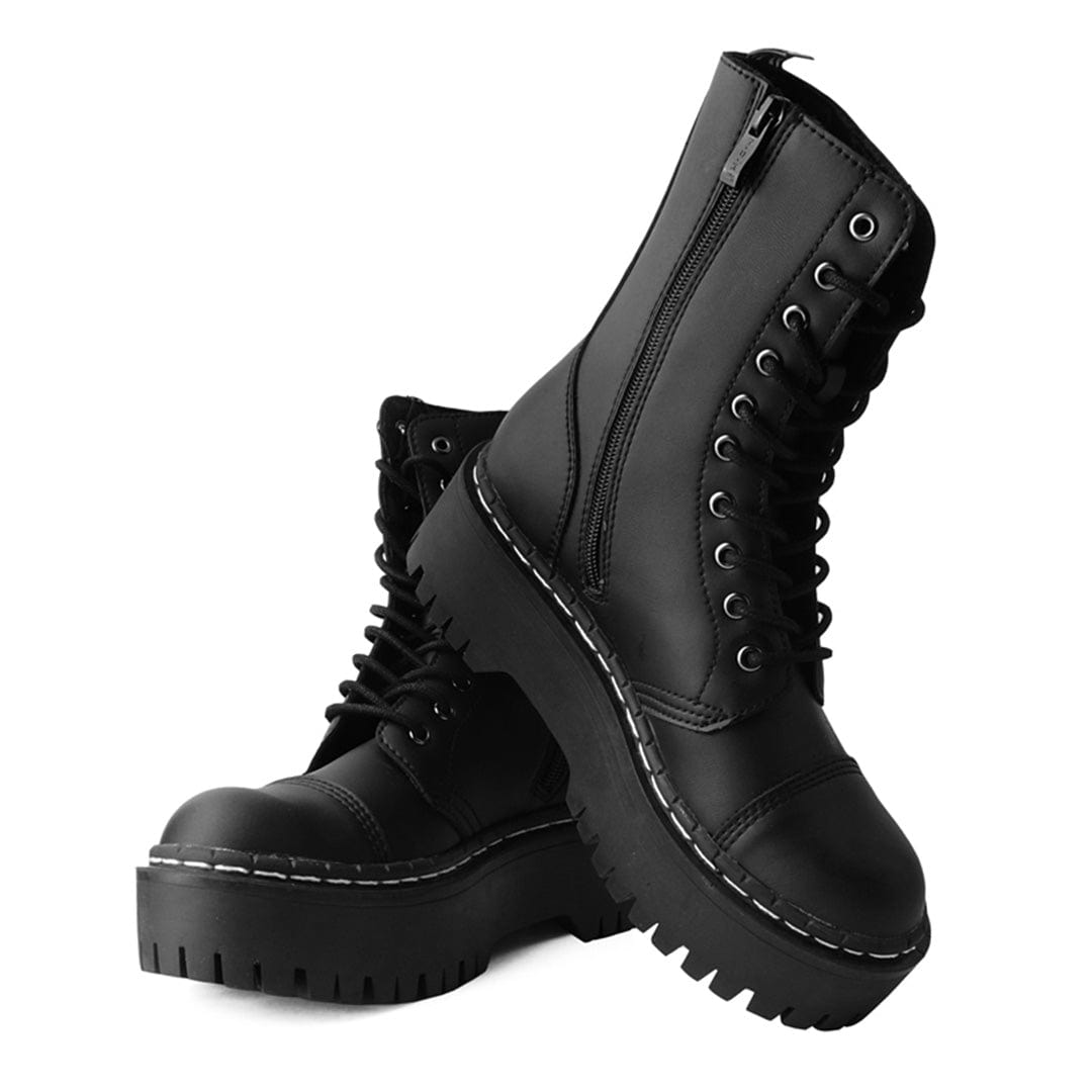 TUK Shoes Double Decker 10-Eye Boot Black TUKskin
