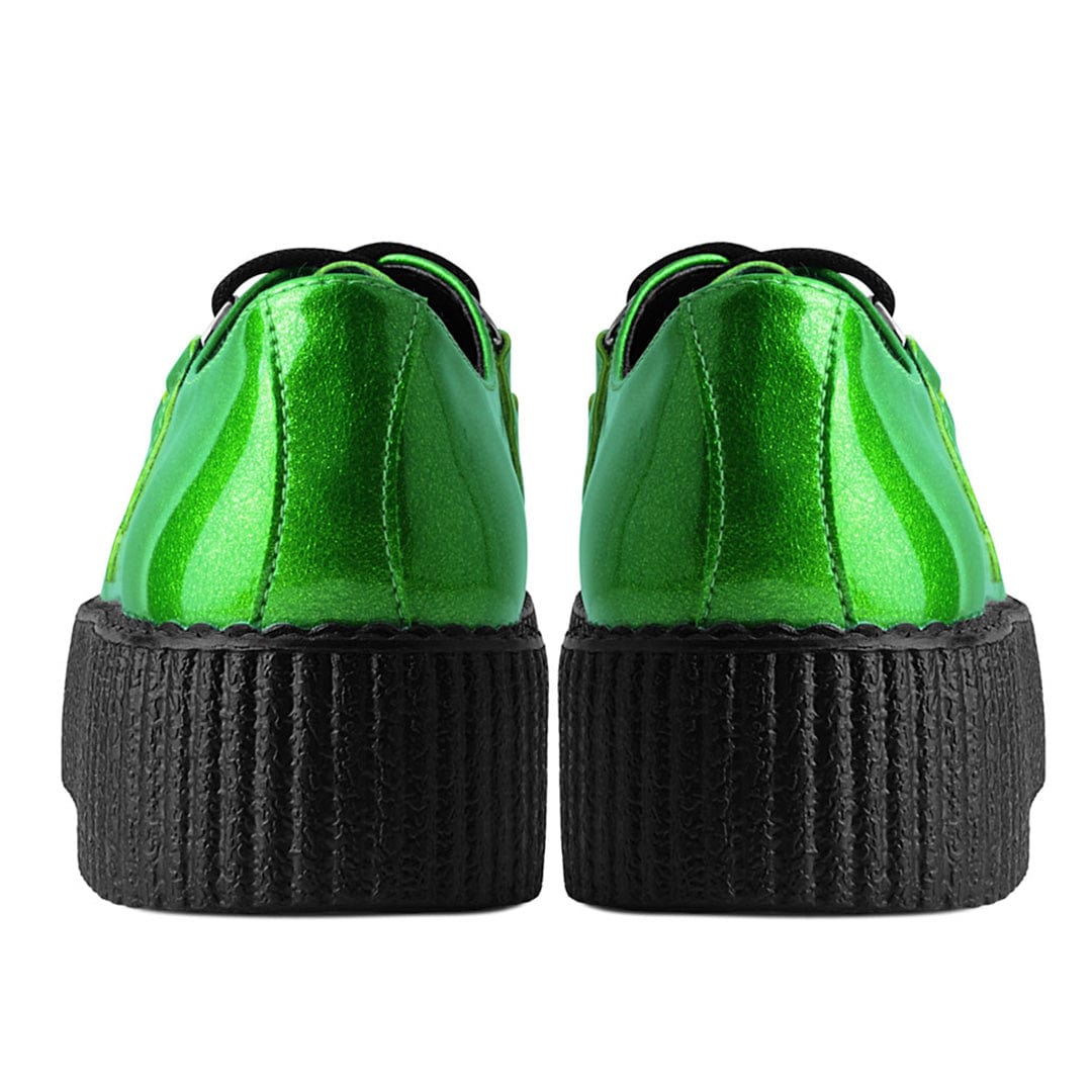 TUK Shoes Viva High Creeper Lime Metallic Sparkle PU