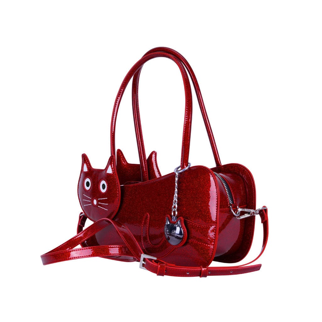TUK Shoes Kitty Handbag Red Glitter