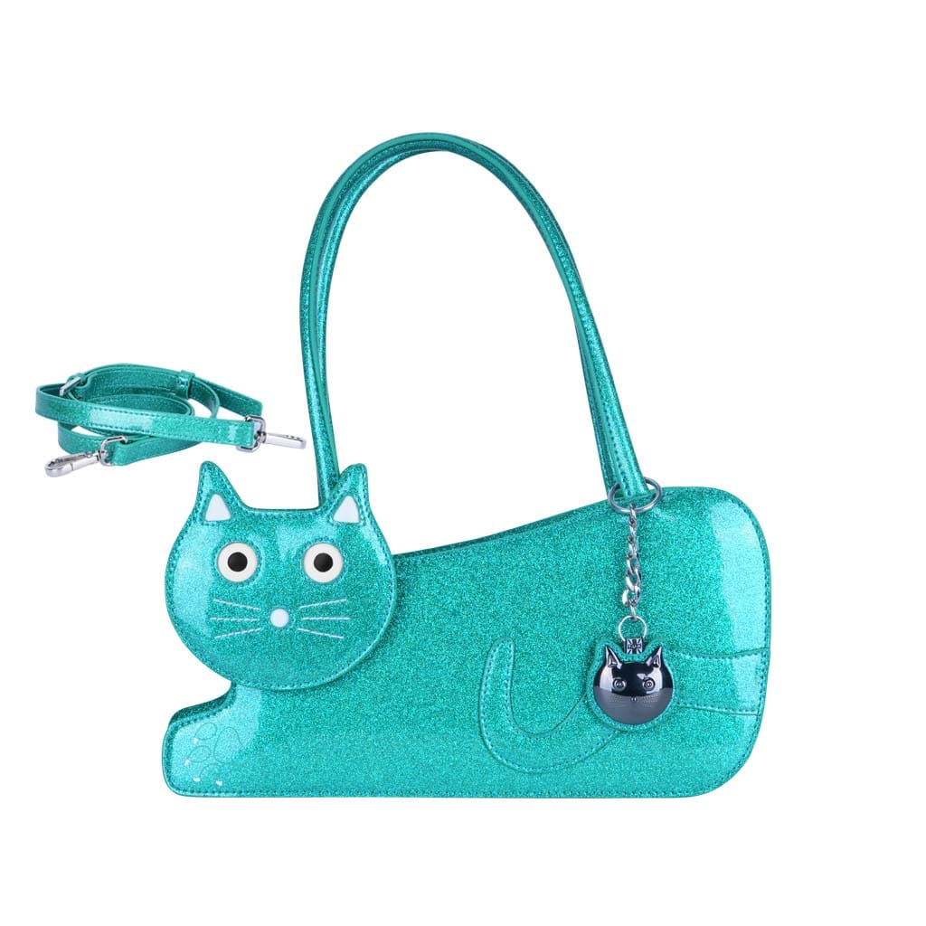 TUK Shoes Kitty Handbag Teal Glitter
