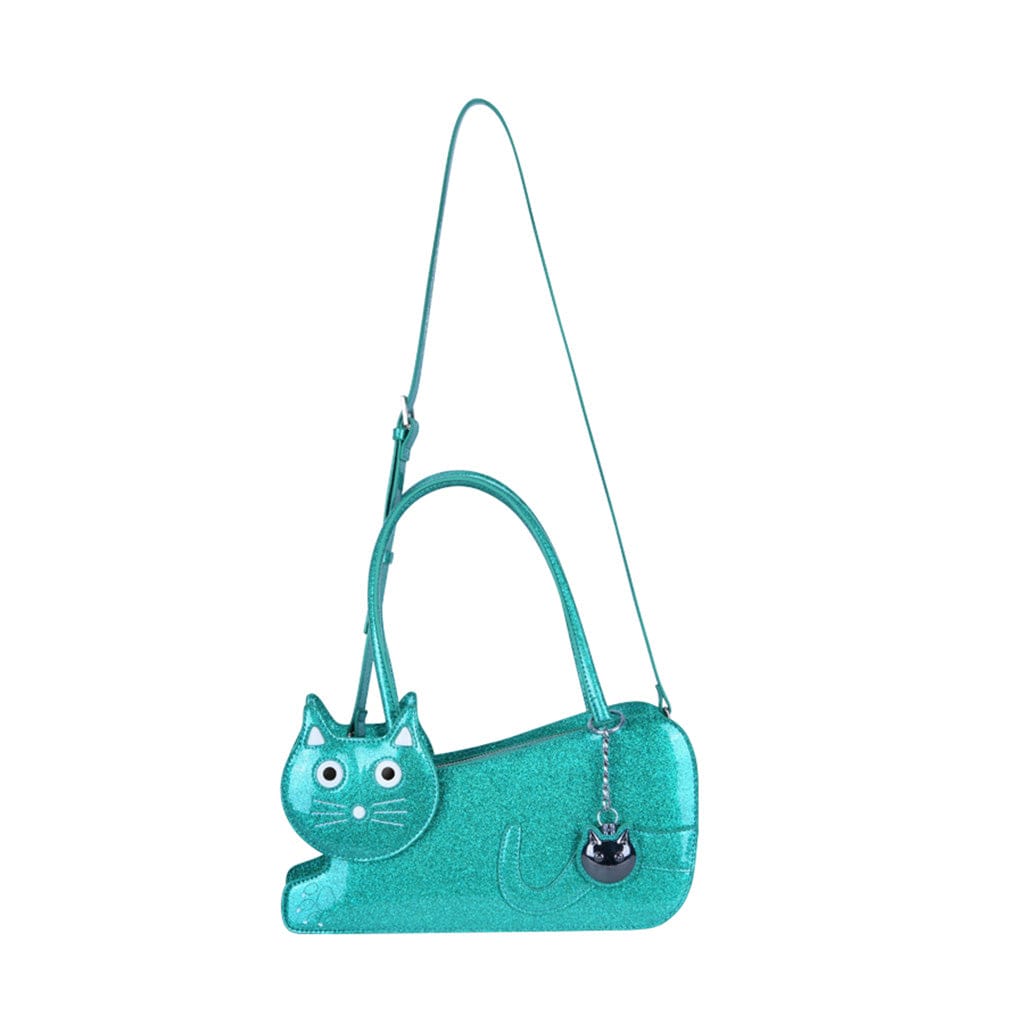 TUK Shoes Kitty Handbag Teal Glitter