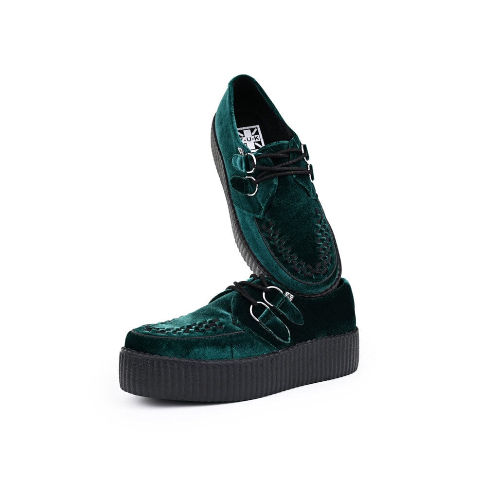 TUK Shoes Viva High Creeper Emerald Velvet