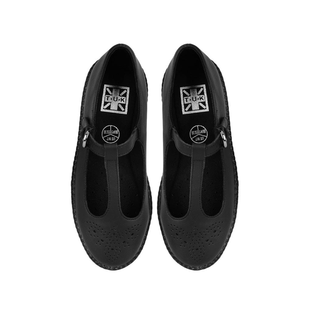 TUK Shoes Ballet Creeper Single Strap Black Vegan Leather
