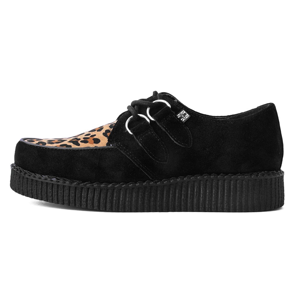 TUK Shoes Viva Low Creeper Black & Leopard Suede