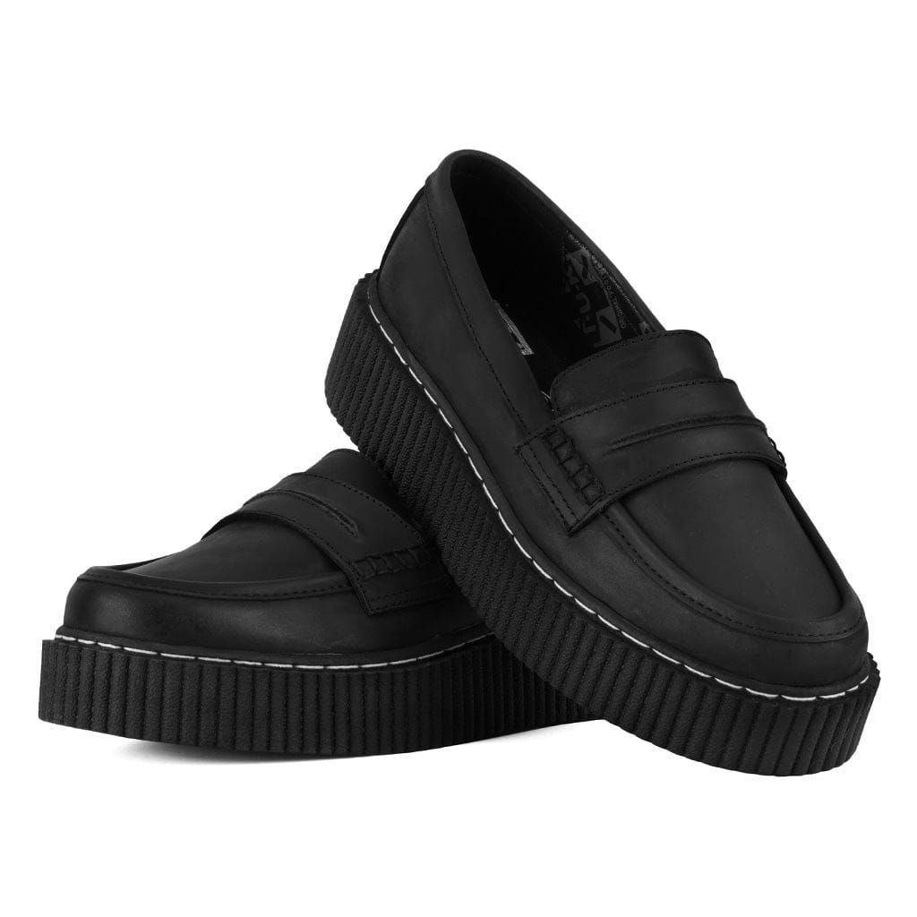 TUK Shoes Vintage Creeper Black Leather Loafer